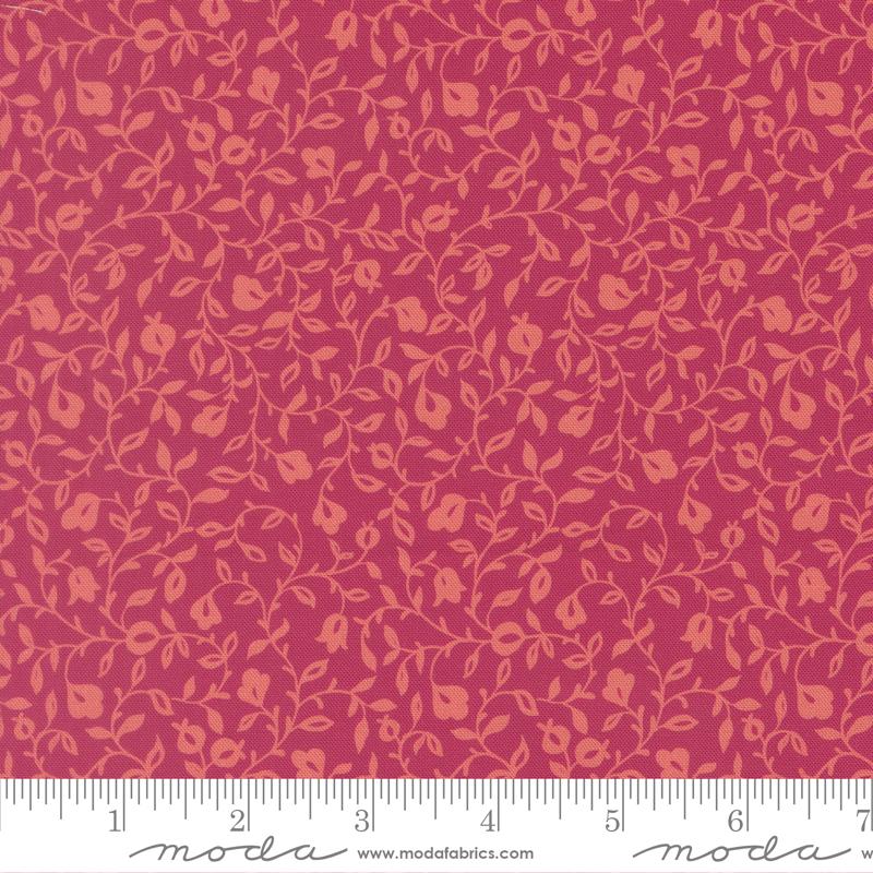 Sitara Affinity Small Floral Vines Pomegranate Crystal Manning MODA 11985 24 HALF YARD