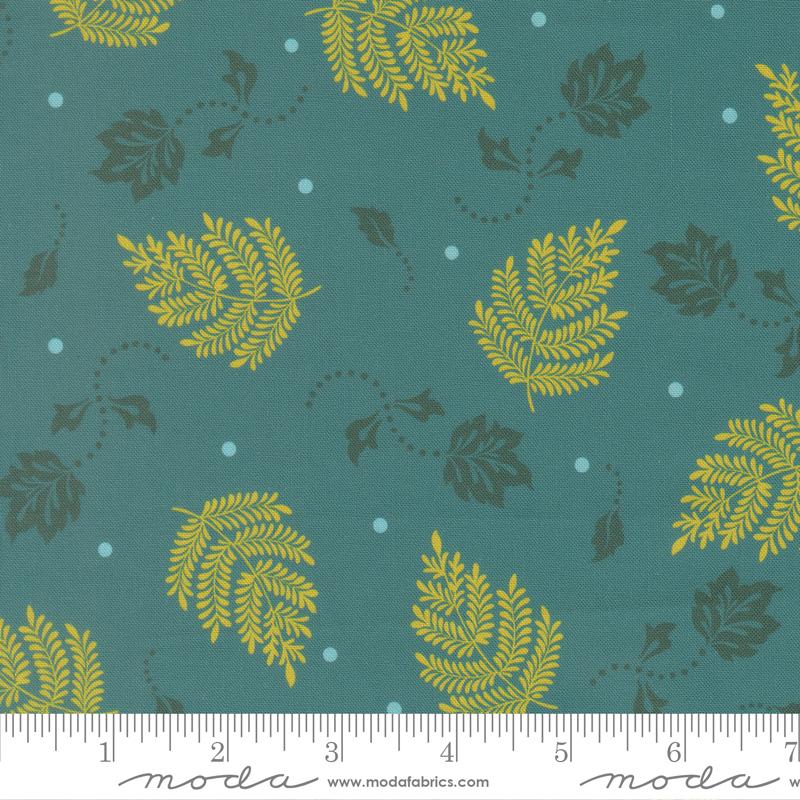 Sitara Paisley Leaf Blenders Lagoon Crystal Manning MODA 11986 15 HALF YARD
