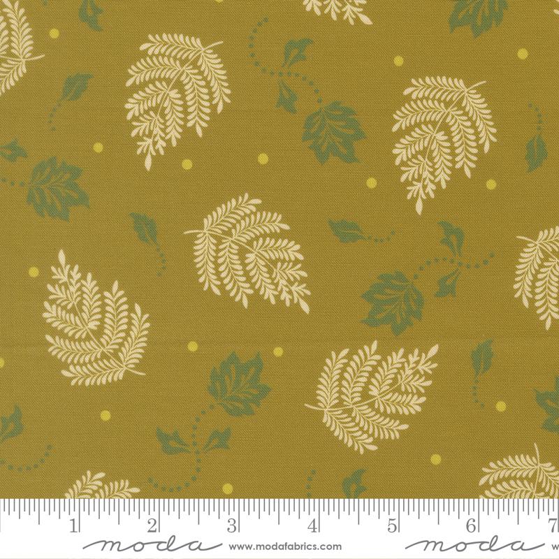 Sitara Paisley Leaf Blenders Olive Crystal Manning MODA 11986 17 HALF YARD