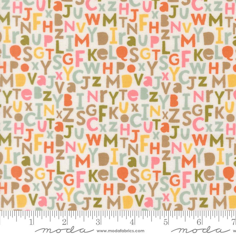 Bug Collector Alphabet Text and Words Cloud Sweetwater MODA 55732 11 HALF YARD