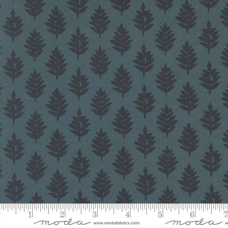 Fable and Fern Woven Pine Blenders Leaf Indigo Watercolour Heart MODA 40065 15 HALF YARD