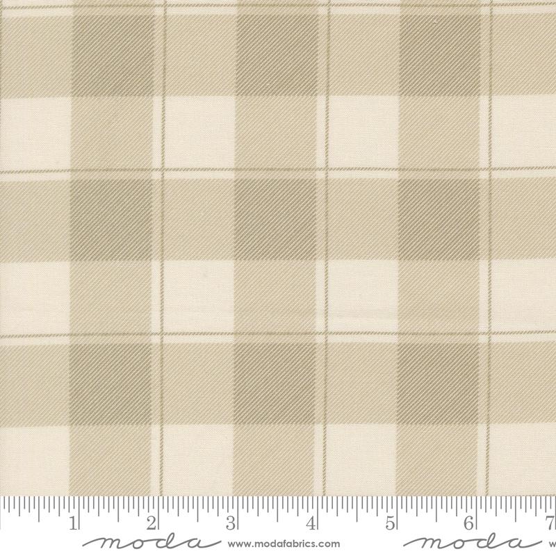 Fable and Fern Cabin Gingham Checks and Plaids Stone Watercolour Heart MODA 40066 14 HALF YARD