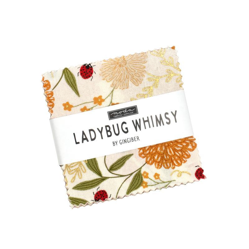Ladybug Whimsy Mini Charm  2.5x2.5 Gingiber MODA 48440MC 42 Asst Pieces
