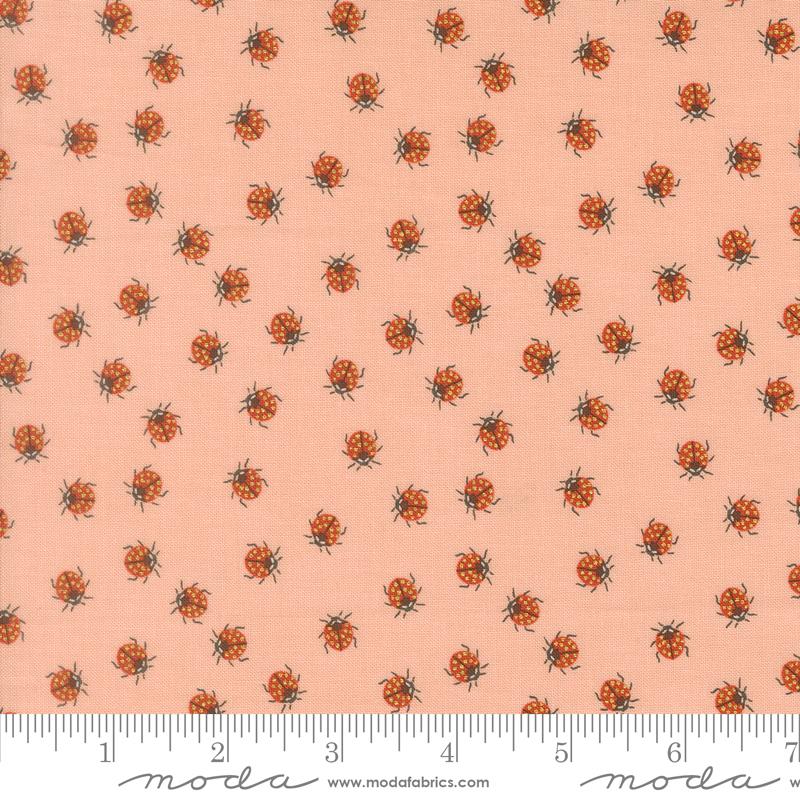 Ladybug Whimsy Metal Blossoms Birds Florals Midnight Gingiber MODA 48446 15M HALF YARD