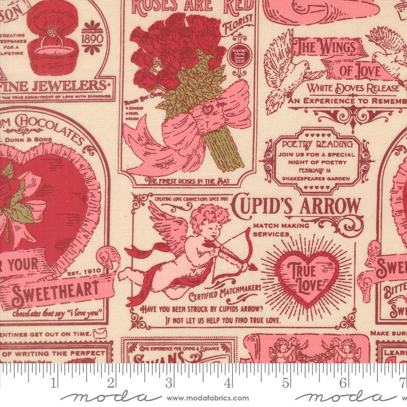Je Taime Lace 20991 11 Vintage Valentine Moda Half Yard