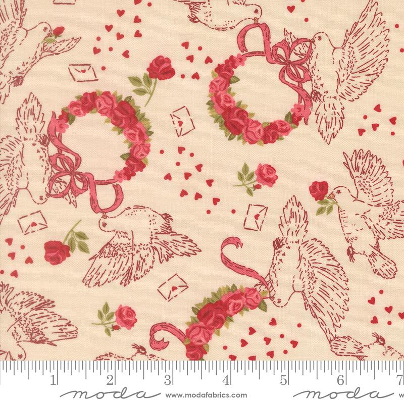 Je Taime Lace 20992 11 Doves True Love Moda Half Yard