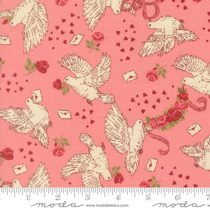 Je Taime Blossom 20992 13 Doves True Love Moda Half Yard
