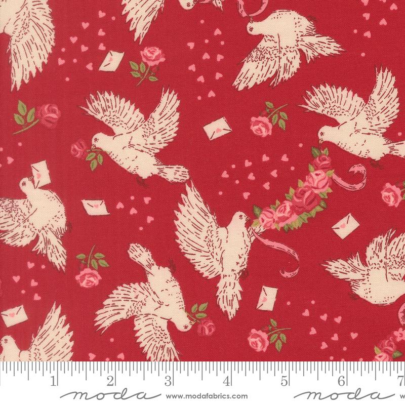 Je Taime Rose 20992 17 Doves True Love Moda Half Yard