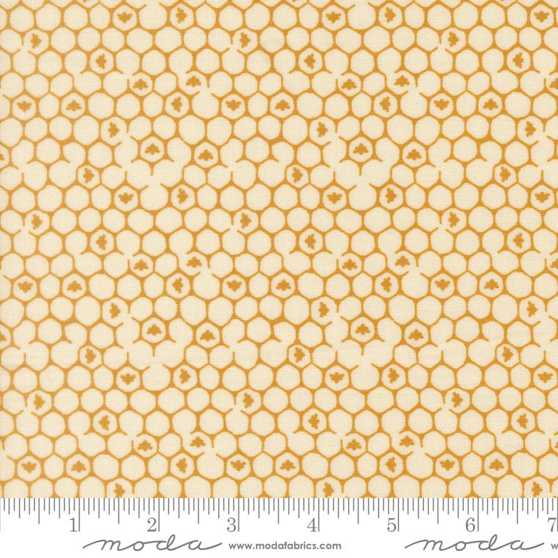 Wildbriar Honeycomb Novelty Bees Porcelain Sweetfire Road MODA 43226 11 HALF YARD