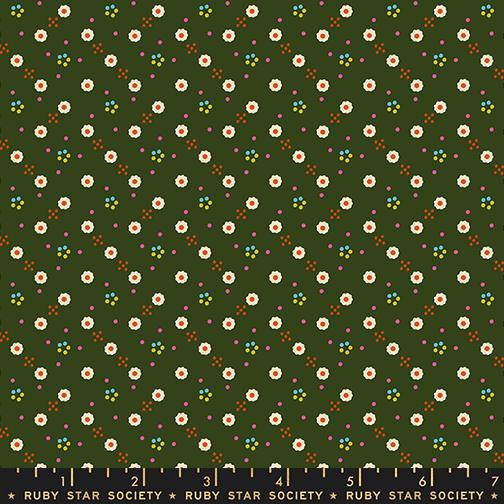 1 800 Calico Bandana Ditsy Blender Ruby Star Mossy MODA RS4170 16 HALF YARD
