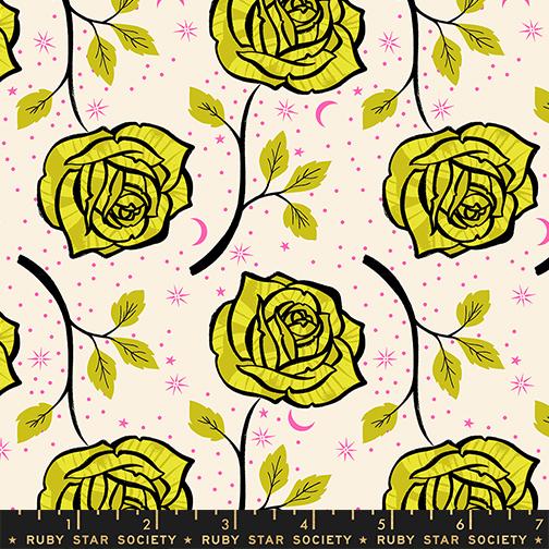 Ink Shop RS2139 11  Rose Florals Tattoo Pistachio Moda Half Yard