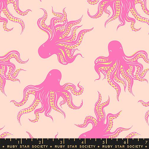 Ink Shop RS2144 12 Mystery Food Octopus Childrens Peach Cream Moda Half Yard