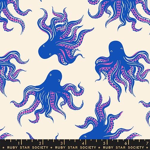 Ink Shop RS2144 15 Mystery Food Octopus Childrens Blue Ribbon Moda Half Yard