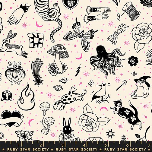 Ink Shop RS2145 11 Tattoo Flash Natural Moda Half Yard
