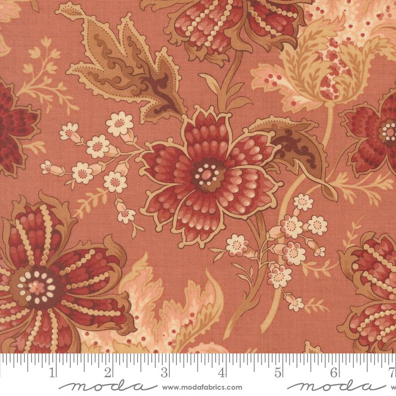 Le Jardin Rouge Primvere Florals Clay French General MODA 36150 12 HALF YARD