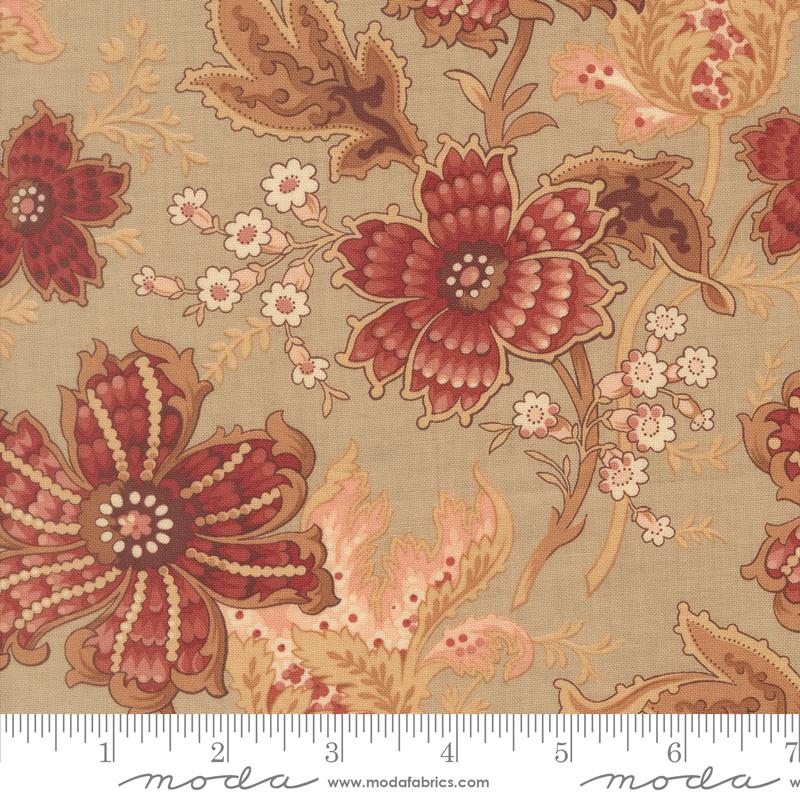 Le Jardin Rouge Primvere Florals Roche French General MODA 36150 13 HALF YARD