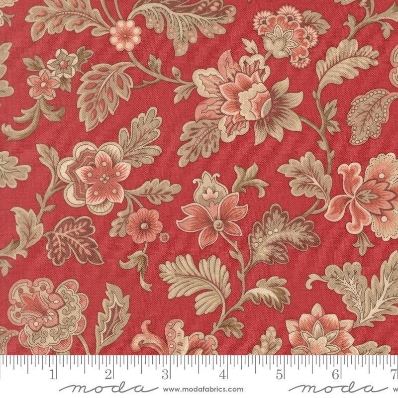 Le Jardin Rouge Tournesal Florals Rouge French General MODA 36152 11 HALF YARD