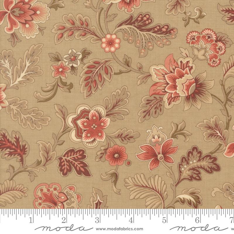 Le Jardin Rouge Tournesal Florals Roche French General MODA 36152 13 HALF YARD