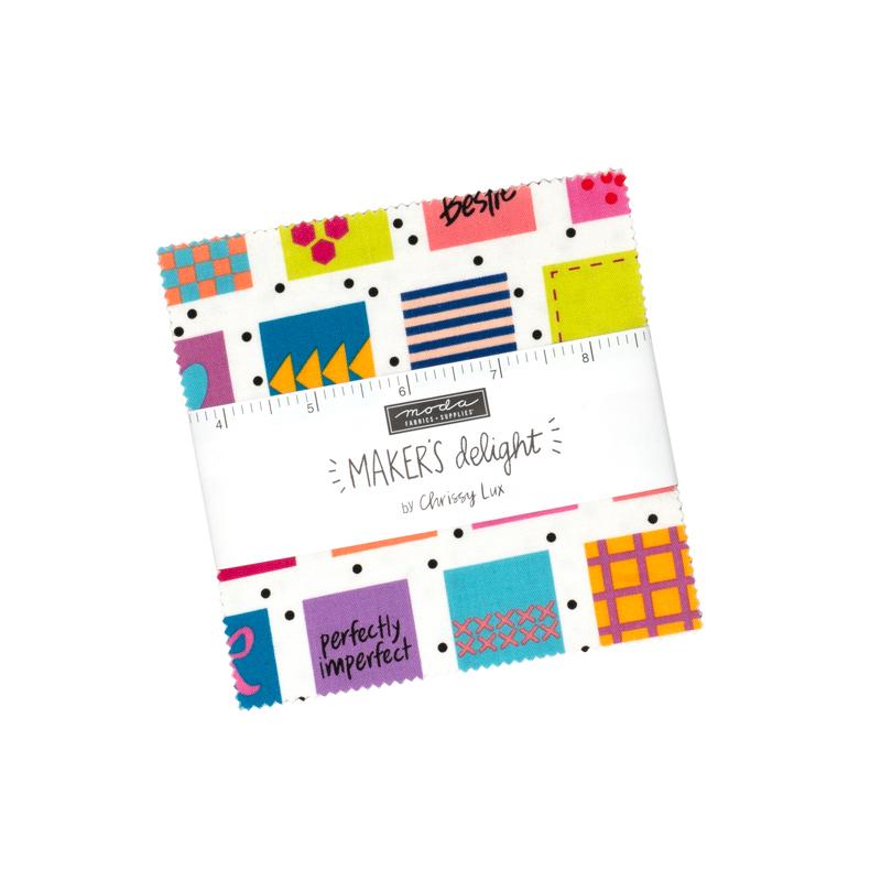 Makers Delight Charm Pack 5X5 Chrissy Lux MODA 28100PP  42 Asst Pieces