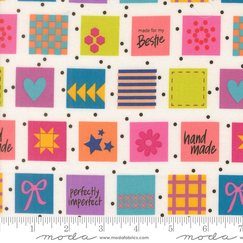 Makers Delight Handmade Labels White Chrissy Lux MODA 28101 11 HALF YARD