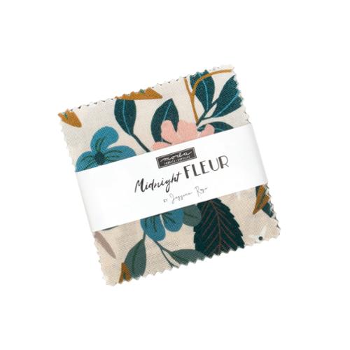 Midnight Fleur 2.5" Mini Charm 38170MC Jessica Rose Moda