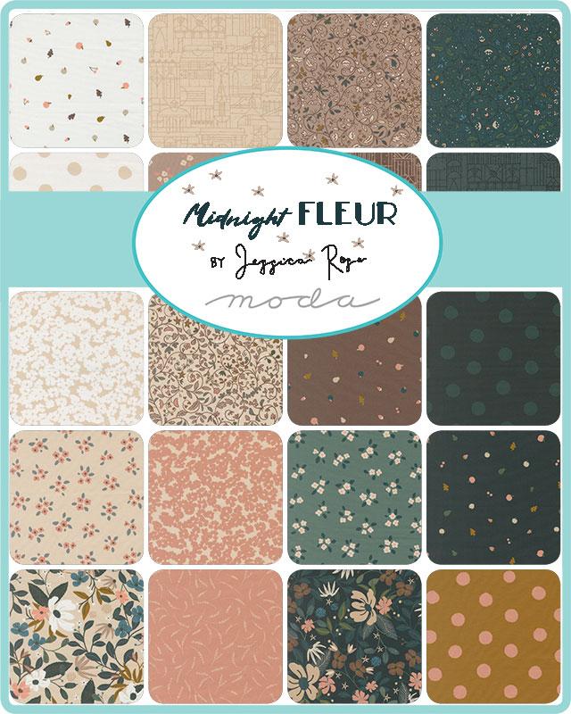 Midnight Fleur Smoke 38170 12 Moda Half Yard