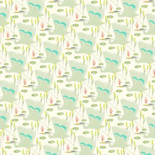 Flora and Fauna A-9996-L Wetlands Fog Patty Sloniger Andover 12 Yard Bolt