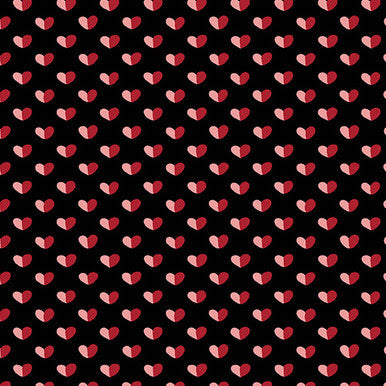 Be Mine A-402-K Shadow Hearts Black Andover 10 Yard Bolt