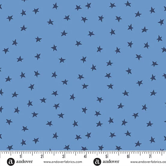 Oh Say Can You Sew Bright Stars Cornflower Blue A-10003-LB Amy Latta Andover Half Yard