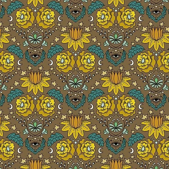 ORACLE WARDS BROWN EYE CANDY QUILTS ANDOVER FABRICS A-233-N