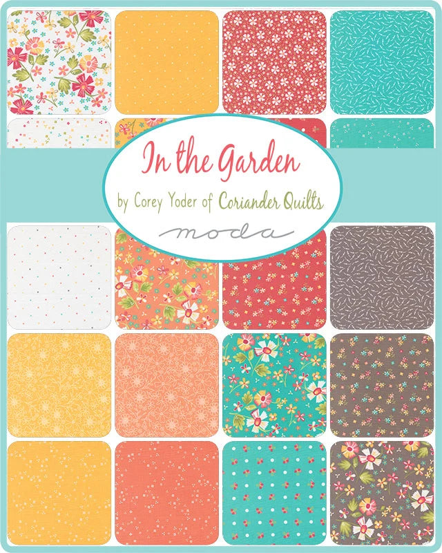 In The Garden Garden Flowers Goldenrod 29230 18 Corey Yoder Moda Half Yard