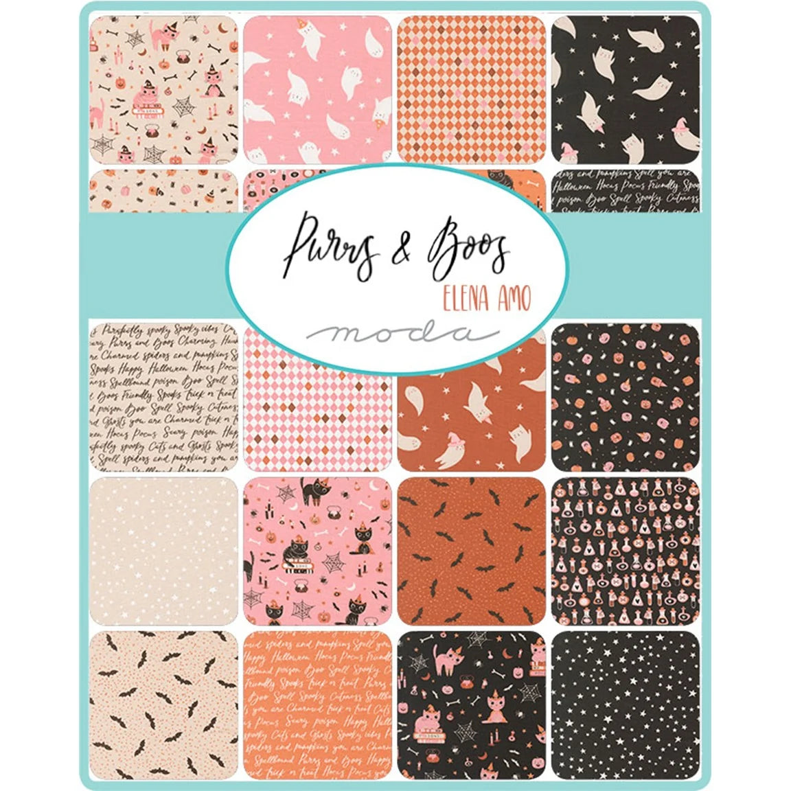 Purrs and Boos Ghost Candy 39061 13 Elena Amo Moda Half Yard