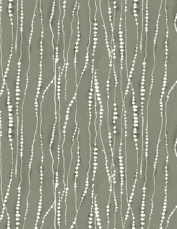 Au Naturel Green Dotted Stripe Lisa Audit WP-17823 Wilmington Prints 15 Yard Bolt