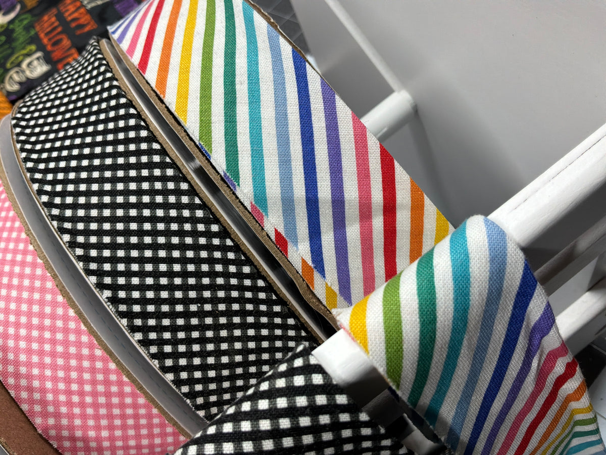6 Yard Cut Single-Fold Quilt Binding 1/8" Stripe Rainbow