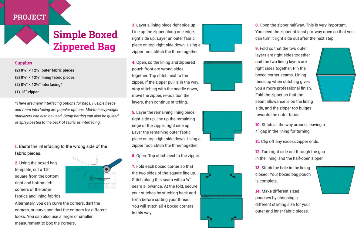 Carolina Moore Boxed Bag Template # CM22BBT