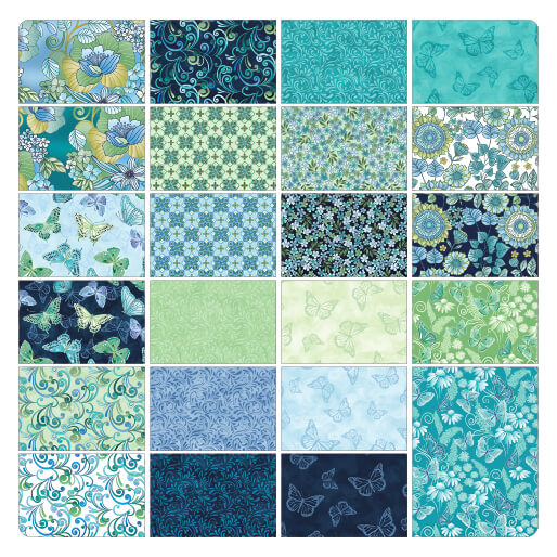 Benartex Butterfly Calypso 10" Layer Cake 42 Pieces