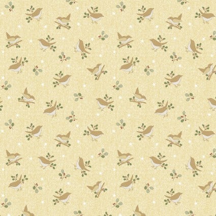 ABC’s 1317533B Bird & Sprig Yellow Cheryl Haynes Benartex Half Yard
