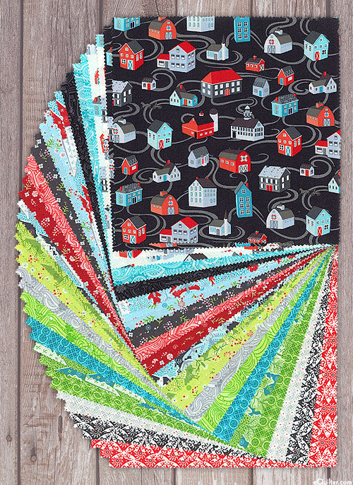 Winter Village 10" Squares Layer Cake Amanda Murphy WVL10PK Benartex