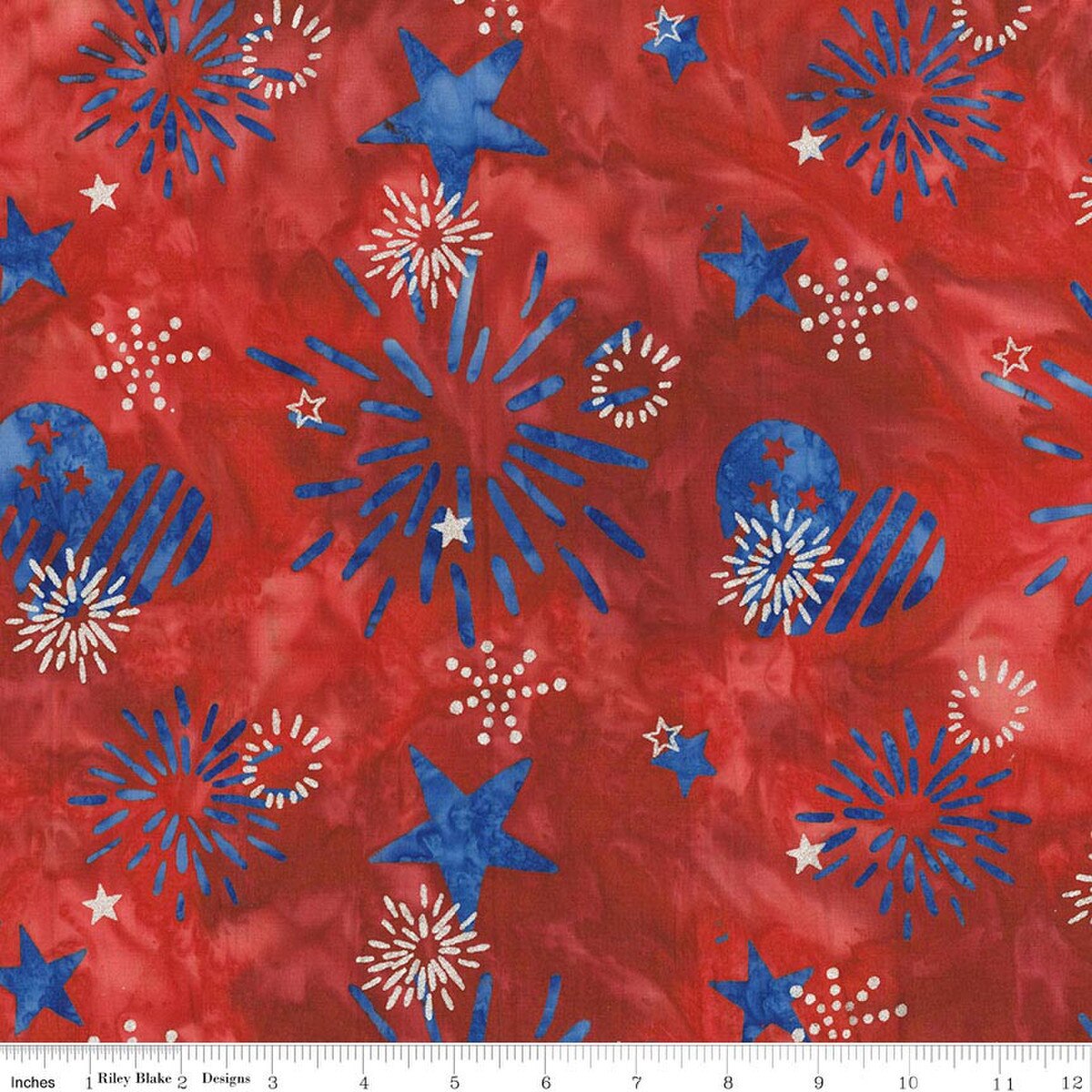 Batiks Spark of Celebration Liberty BTM23915-212 Metallic Scarlet Riley Blake Half Yard