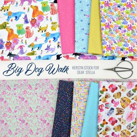 Big Dog Walk STELLA-DKS3125 WHITE Kerstin Stock Dear Stella Half Yard