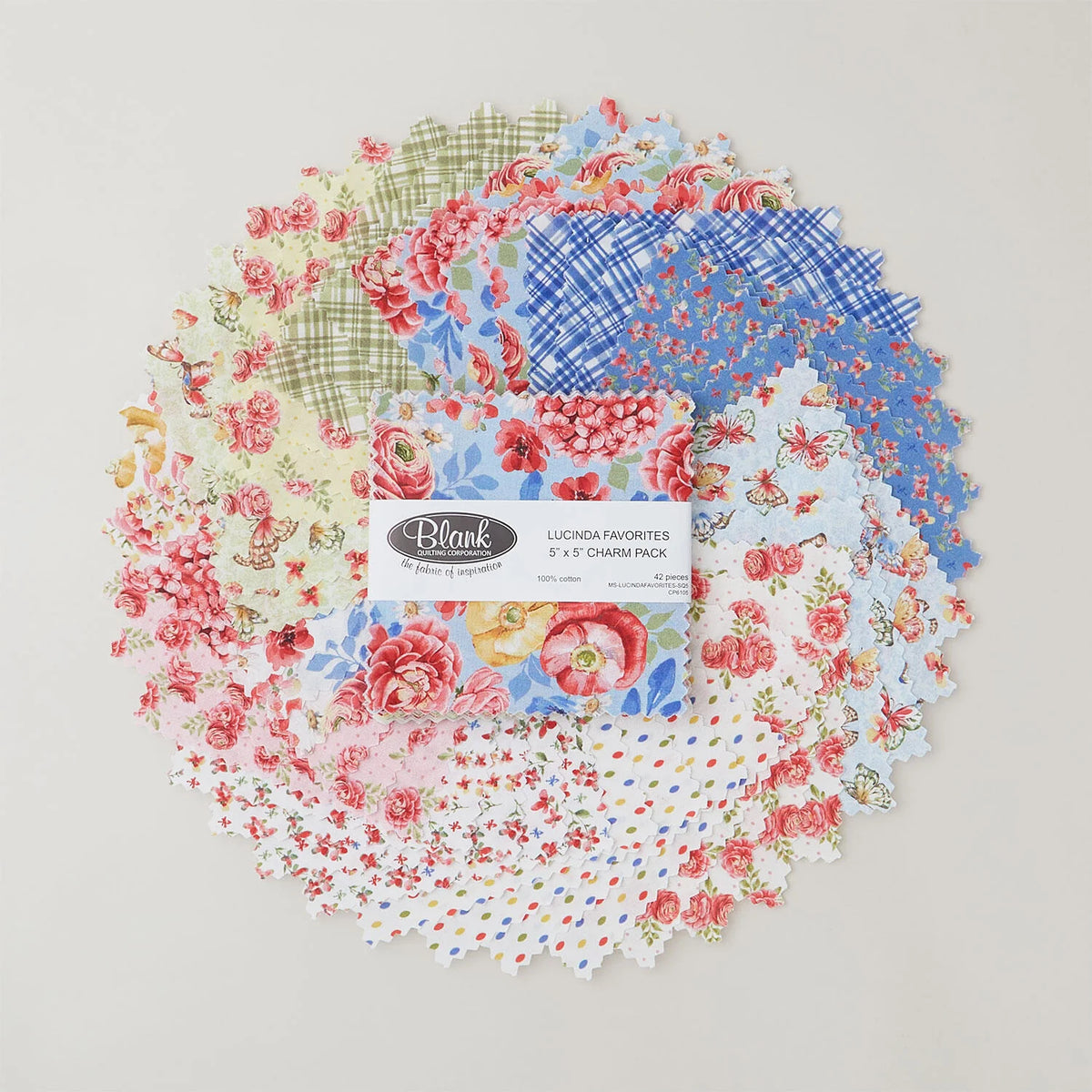 Lucinda Favorites 5" Squares Charm Pack Blank Quilting