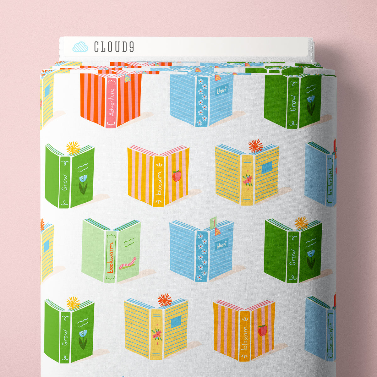 Bookworm 228945 Book Club White/Multi Jayme Marie Cloud9 Half Yard