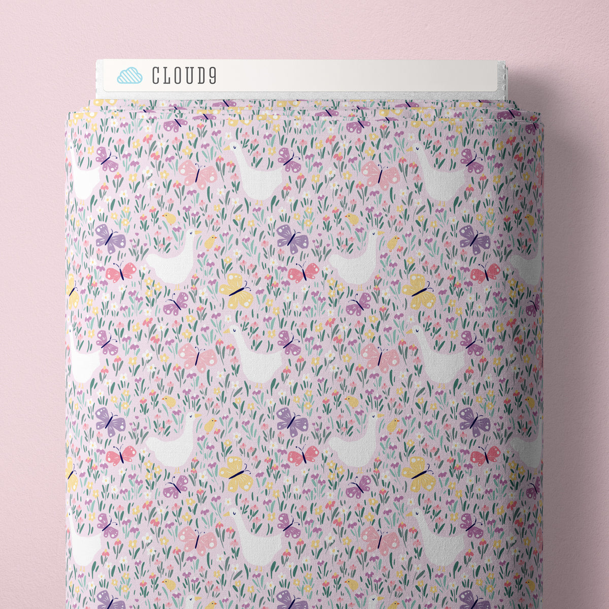 Bunny Blossoms Geese and Butterflies 228425 Cloud9 Fabrics Half Yard