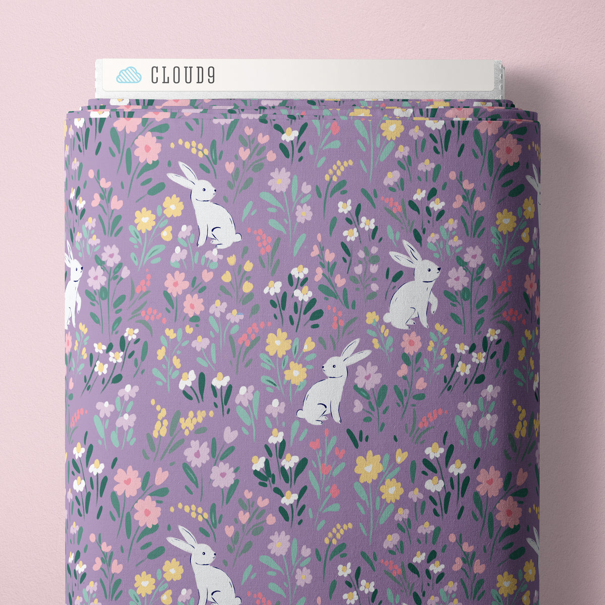 Bunny Blossoms Bunny Meadow 228415 Purple Cloud9 Half Yard