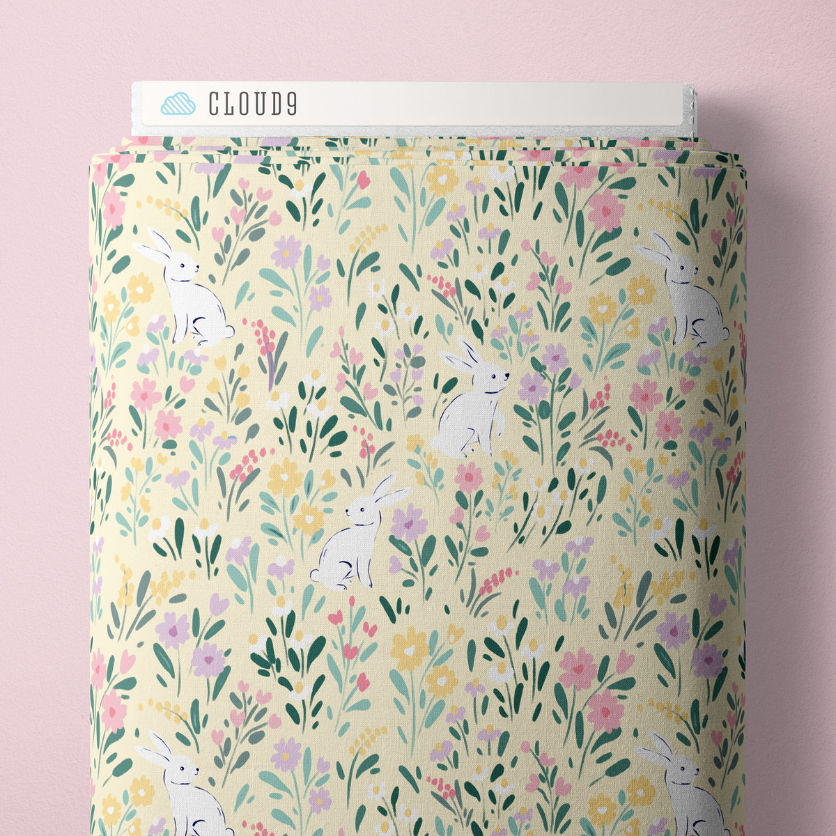 Bunny Blossoms Bunny Meadow Light Yellow 228416 Cloud9 Half Yard