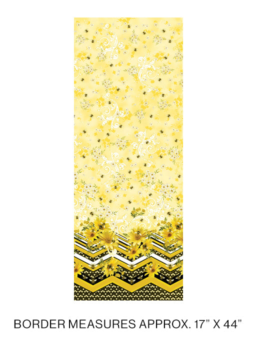 BUZZWORTHY BORDER YELLOW/GOLD  KANVAS STUDIO BENARTEX 9973M33B HALF YARD