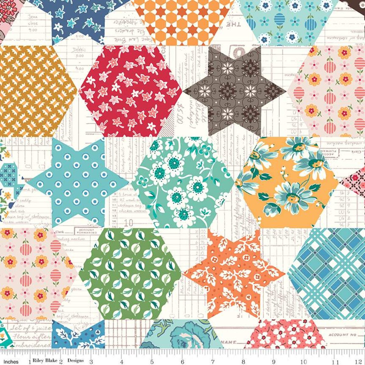 Flea Market Cheater Multi Lori Holt Riley Blake C10230­-MULTI Half Yard
