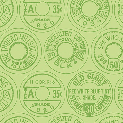 She Who Sews Spool Tops Green C1138-GREEN Best of She Who Sews J. Wecker Riley Blake Half Yard