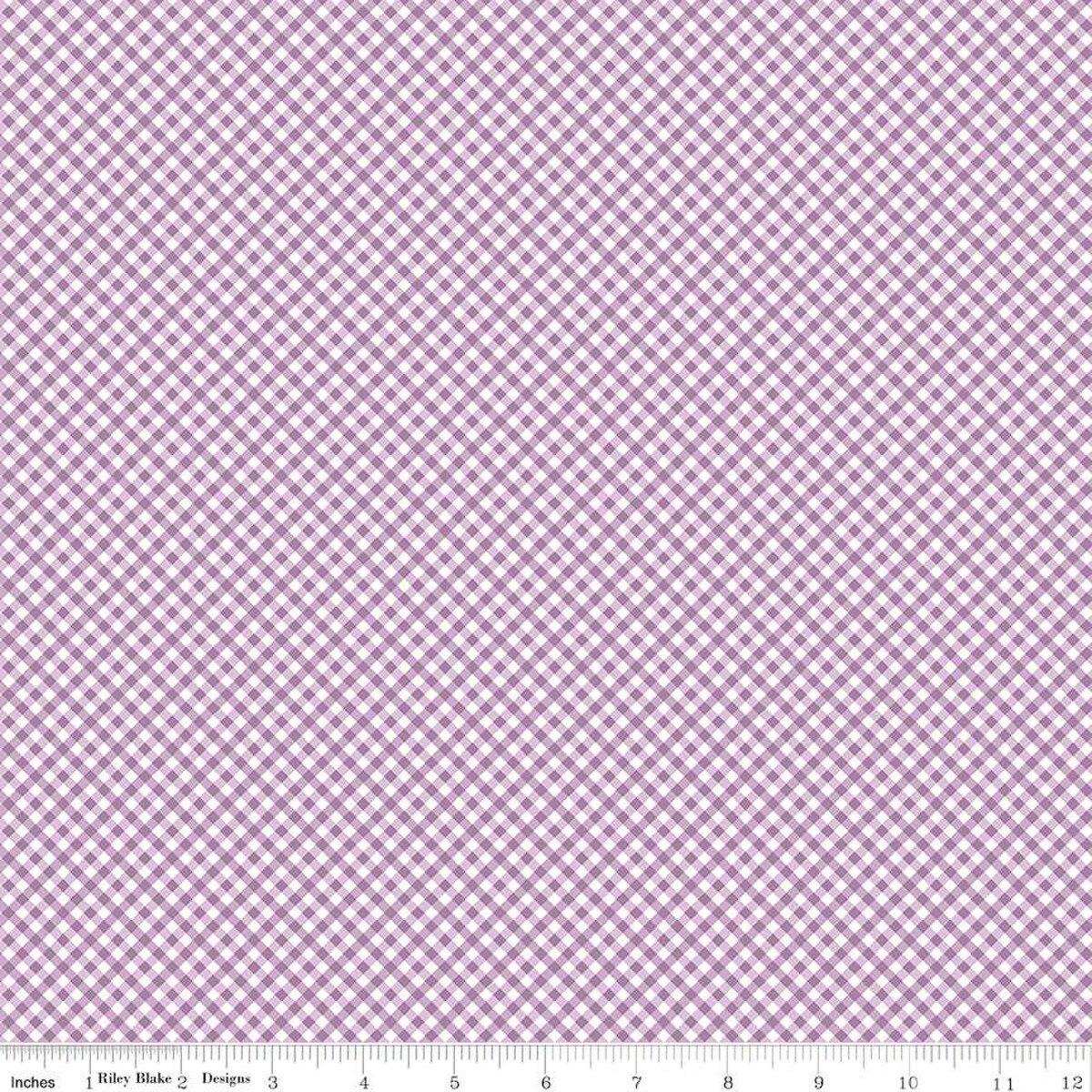 Bee Ginghams C12555-PLUM Rebecca Plum Lori Holt Riley Blake Half Yard