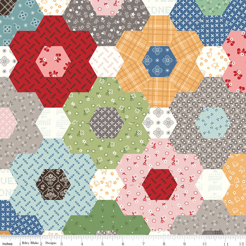 Calico Grandmas Flower Garden Multi Lori Holt Riley Blake C12862-MULTI Half Yard